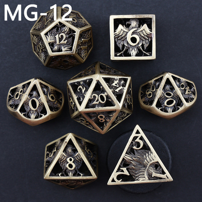 Chơi xúc xắc kim loại rỗng polyhedron tùy chỉnh xúc xắc rồng và rồng xúc xắc trò chơi bảng