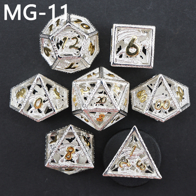 Chơi xúc xắc kim loại rỗng polyhedron tùy chỉnh xúc xắc rồng và rồng xúc xắc trò chơi bảng
