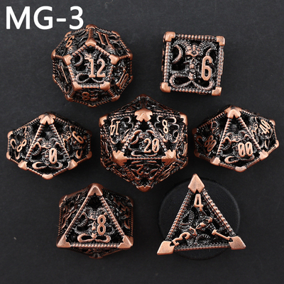 Chơi xúc xắc kim loại rỗng polyhedron tùy chỉnh xúc xắc rồng và rồng xúc xắc trò chơi bảng