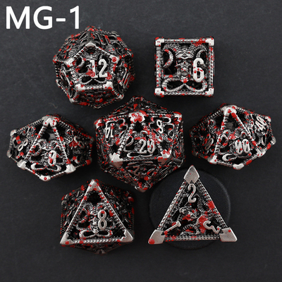 Chơi xúc xắc kim loại rỗng polyhedron tùy chỉnh xúc xắc rồng và rồng xúc xắc trò chơi bảng