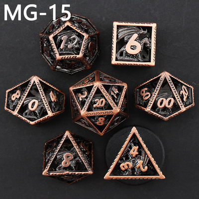 Chơi xúc xắc kim loại rỗng polyhedron tùy chỉnh xúc xắc rồng và rồng xúc xắc trò chơi bảng