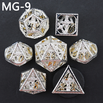 Chơi xúc xắc kim loại rỗng polyhedron tùy chỉnh xúc xắc rồng và rồng xúc xắc trò chơi bảng