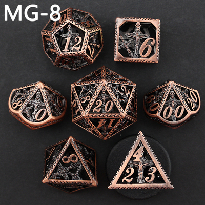 Chơi xúc xắc kim loại rỗng polyhedron tùy chỉnh xúc xắc rồng và rồng xúc xắc trò chơi bảng