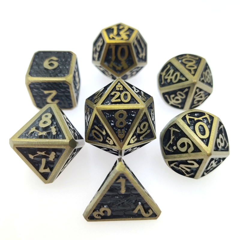 Bộ xúc xắc cho xúc xắc DND hoặc RPG Mạ thực tế Kim loại nhiều màu sắc sắc nét