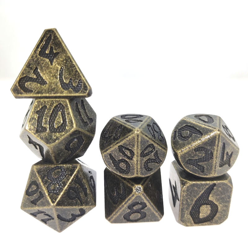 Mini RPG Dice DND RPG Dice Set Bền bỉ cho Ngục tối và Rồng Đa diện Aurichalceous