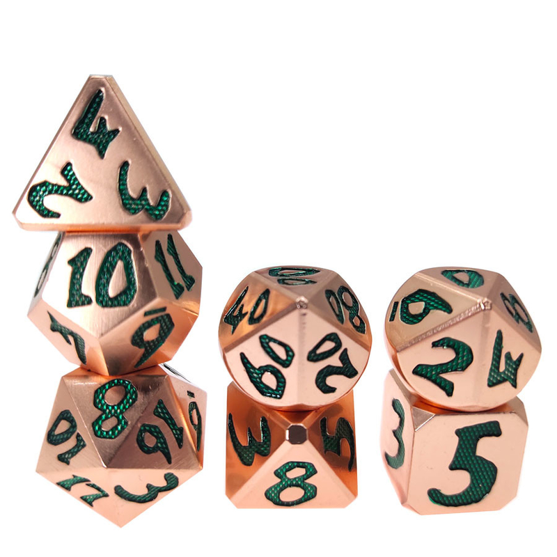 Chất liệu đồng xanh nhạt Mini Black For Dungeons And Dragons Polyhedral Dice Set Light Sharp Edged