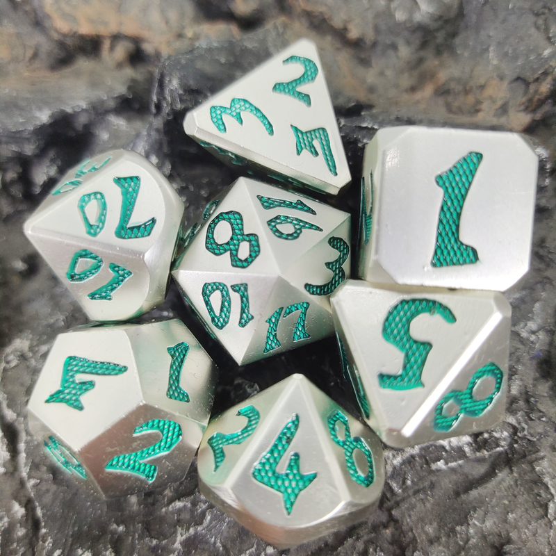 Edge Rpg Dice Rpg Dice Xúc xắc đa diện không mùi Kim loại nhẹ màu xanh lục sắc nét
