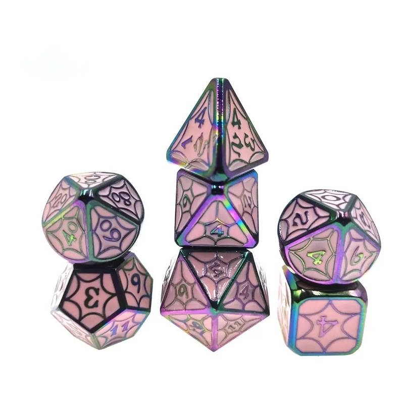 OEM Metal Dice Sets Nontoxic Bulk RP Hand Polyhedron Cho Thế giới hoang dã