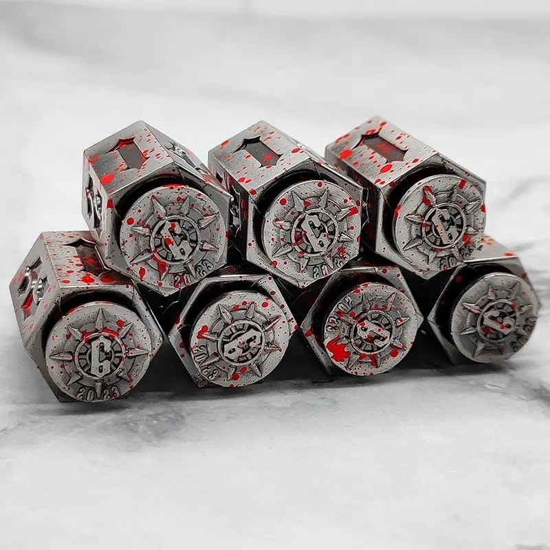 Trò chơi tiêu chuẩn DND Metal Dice Polyhedral Set Đặt trọng lượng cho Poker Party Tabletop Games