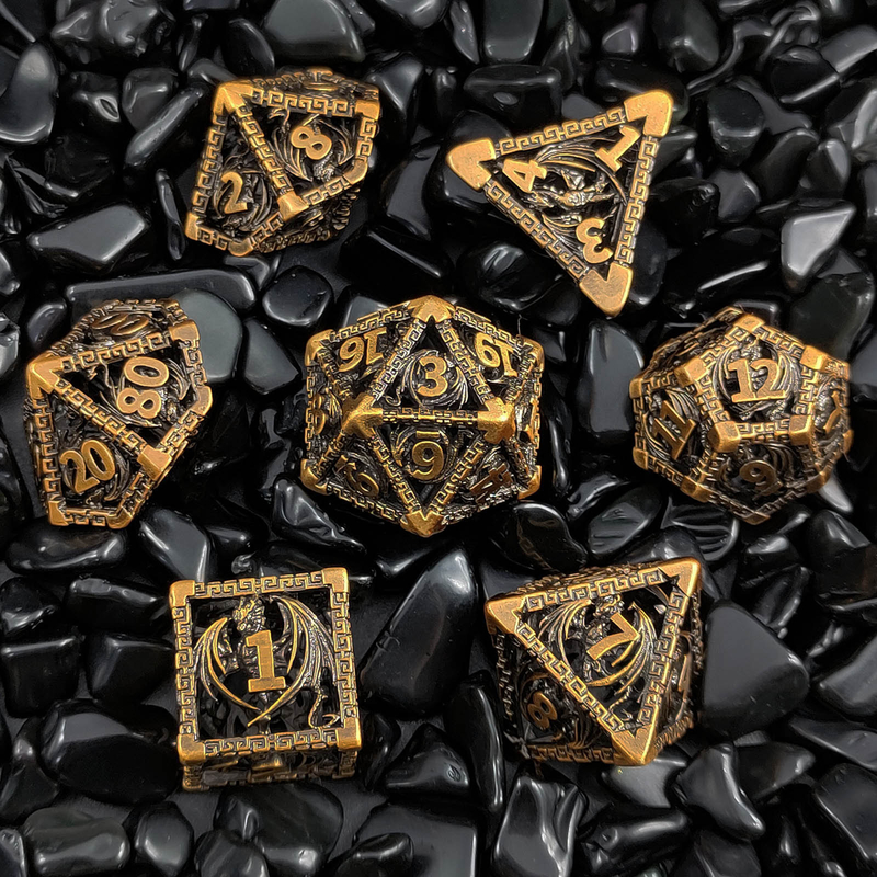 Bộ đốm kim loại nhiều mặt rỗng D20 cắt sắc Flying Dragon Budemen's God