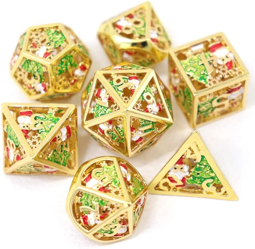 Christmas Hollow Multi Noodle Metal Dice Digital DND Dragon And Dungeon TRPG đa mặt