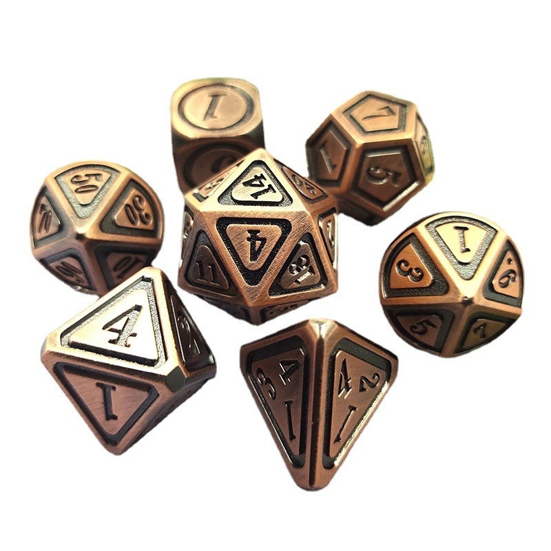 Đồ đá kim loại đồ cổ Bronze Set Người thứ năm chơi game màu Stray Earth Alloy Dice