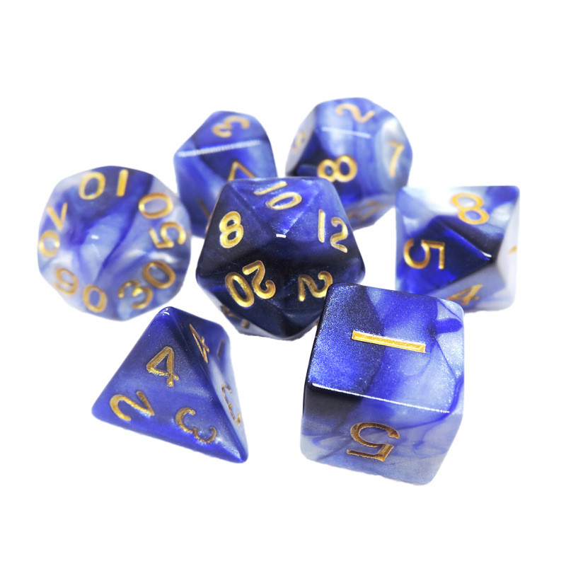 Poly Color nhựa Dice Set#Rpg#Dnd#Coc đá cẩm thạch mẫu Preminum và sang trọng