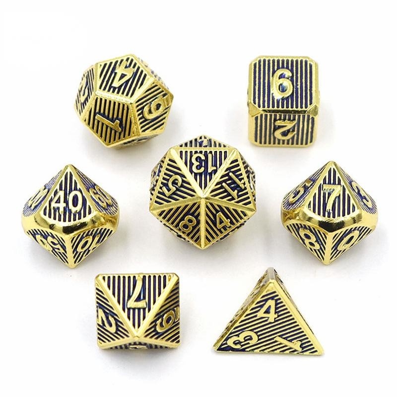 Vertical Metal Multi Face Dice Game Dnd Rpg Coc Màu đồng