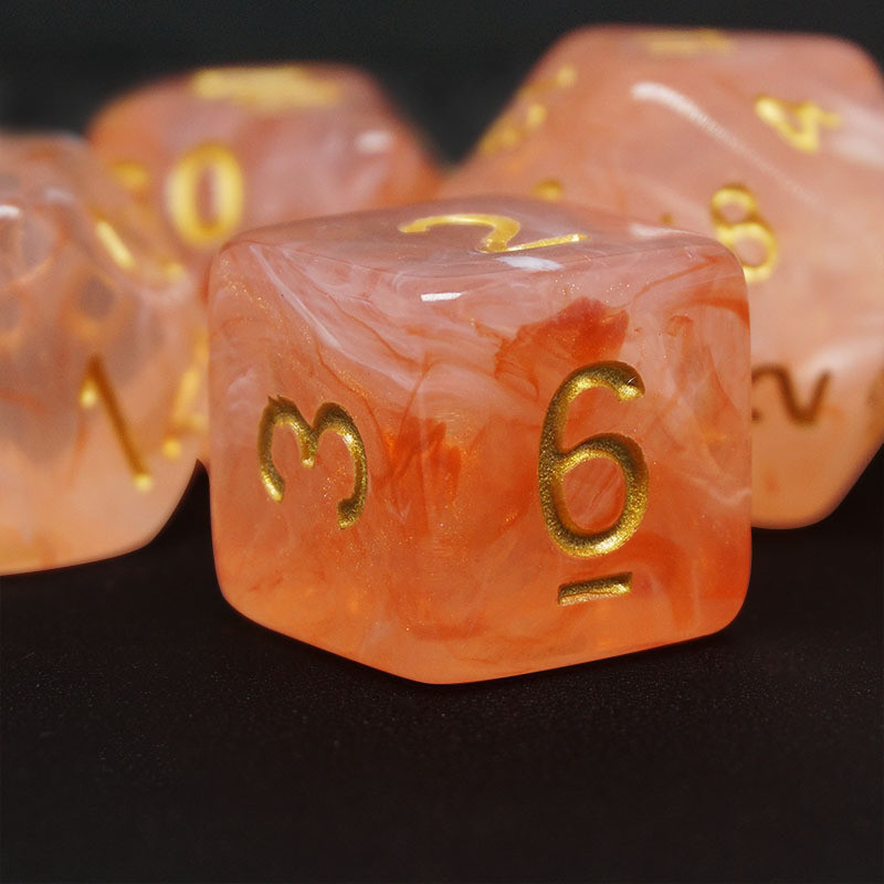 Sharp Edge Orange Smoke Multi-Sided Resin Dice Đối với trẻ em Thực hành toán học toán học