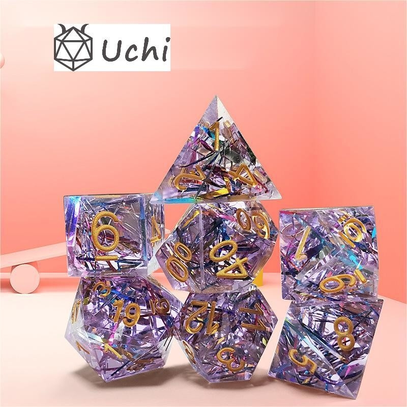 Dải màu tím Resin Boarding Dice Set Dragon and Dungeon