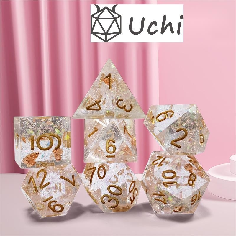 Phantom màu sắc trong suốt tinh thể nhựa boarding Dice Set dnd dice