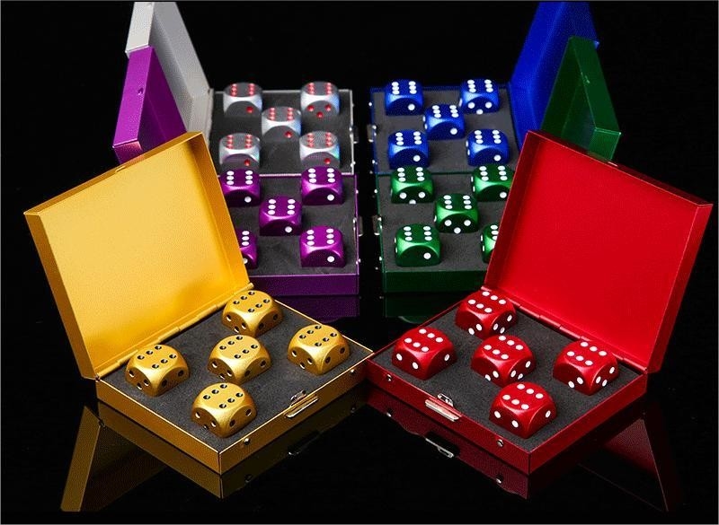 Đồ xách vòng 16mm màu kim loại Dice Set Creative Leisure nhôm hợp kim Dice