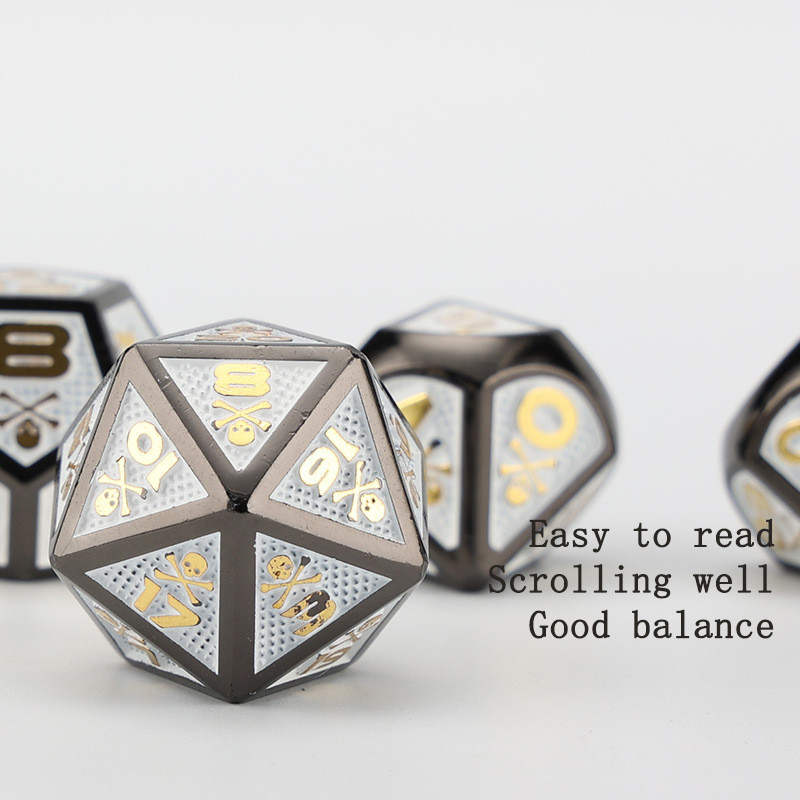 7 Skeleton Dice, Multi-Faced Digital Color DND Board Game, Dragon và Dungeon