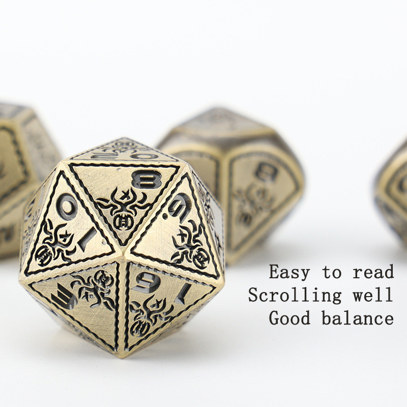 Điện áp Vintage màu Bạch tuộc kim loại Dnd Dice Set Rồng và rồng cờ vua trò chơi xúc xắc