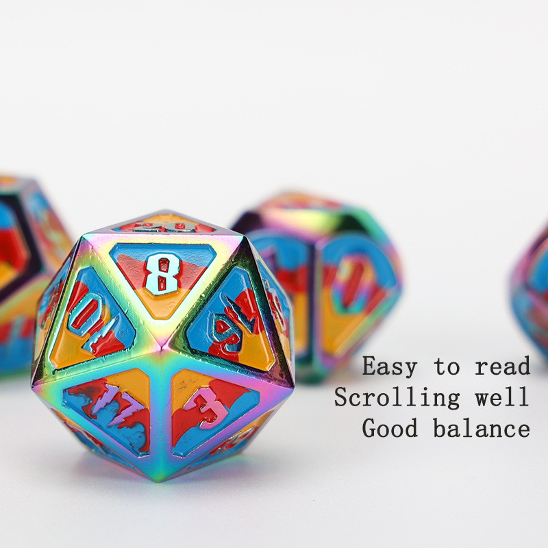 Đồ đốm kim loại và nhựa tùy chỉnh D20 trò chơi D &amp; D đa giác DND số đốm đặt RPG số đốm